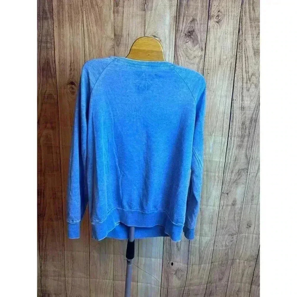 Chaser Scoop Neck Lightweight Sweatshirt Washed Out Blue Women's Size S - Picture 3 of 6